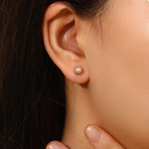 Pendientes Perla Acero Inoxidable