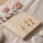 Set Amor Propio: collar Alma y pendientes Rosé de cuarzo rosa sobre plata de ley 925 dorada